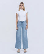 Self Belief - High Rise Trouser Hem Twist Wide Leg Jeans