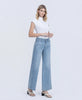 Self Belief - High Rise Trouser Hem Twist Wide Leg Jeans