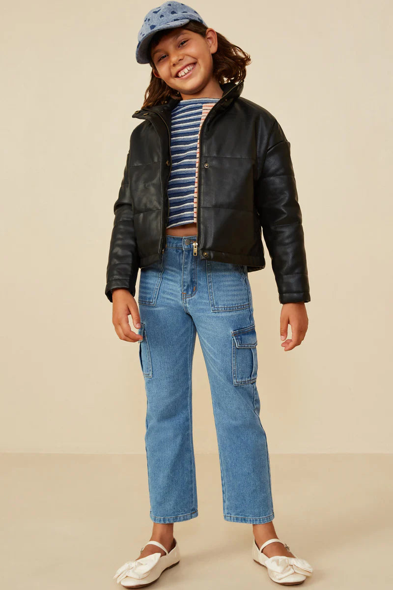 Tween Black Faux Leather Jacket