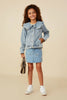Ruffle Collar Denim Jacket GY8759