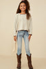 Tween LS Knit Shirt Oatmeal