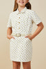 Ditsy Print Button Down Twill Dress
