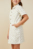 Ditsy Print Button Down Twill Dress