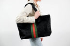 Hyde Stripe Tote in Black