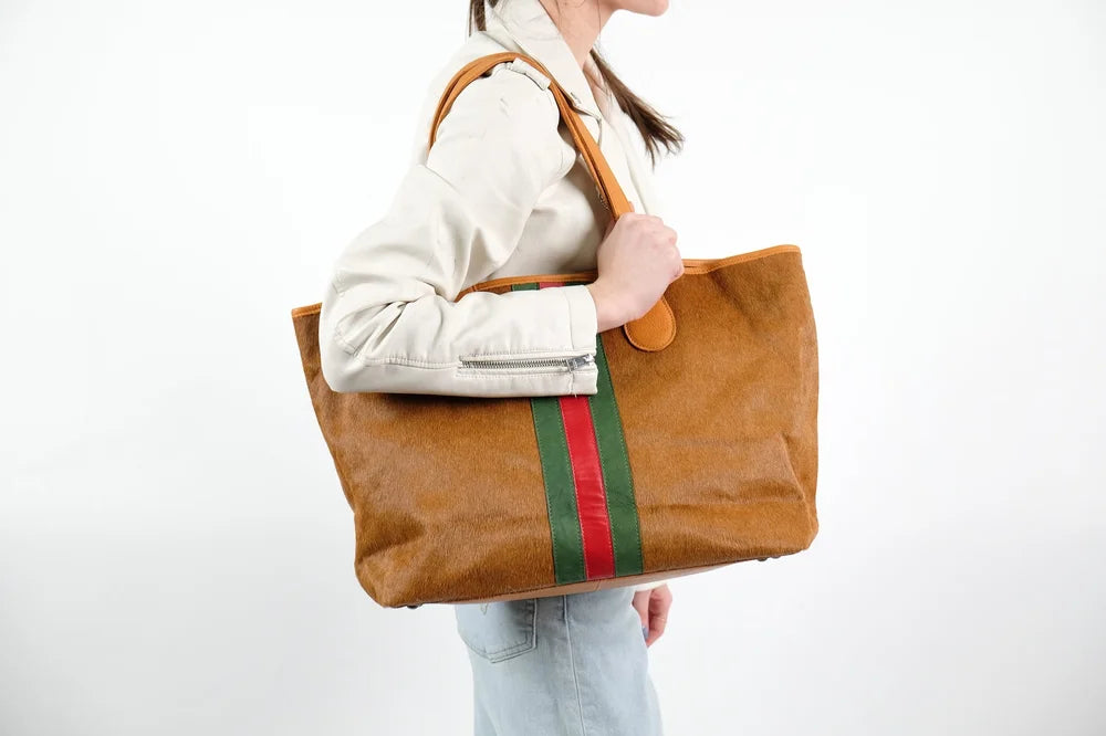 Hyde Stripe Tote in Tan