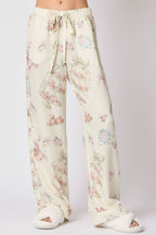 Print Satin PJ Set Lt. Yellow