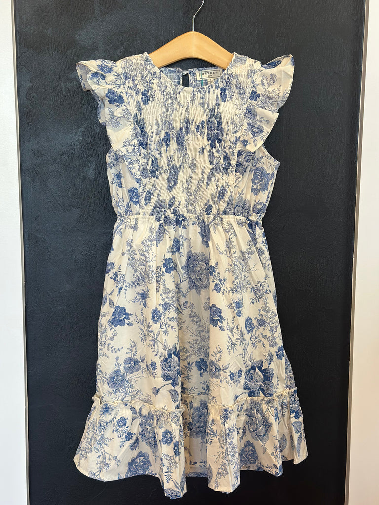 Blue and White Floral Dress