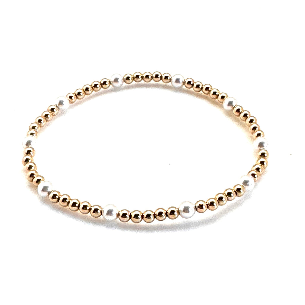 14K Gold Filled + Pearls Bracelet 3mm - Little Jill & Co.