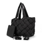 Cloud Woven Tote in Black