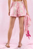 Floral Printed Satin Tied Front & Cuffs Shirt & Shorts Pajamas