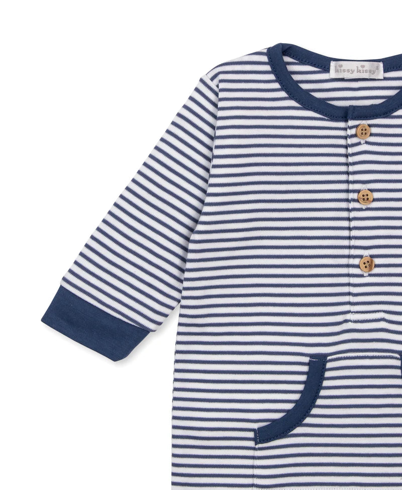 Blue Striped Playsuit