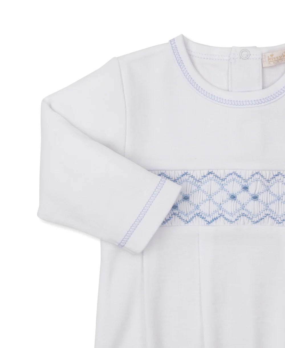 CLB Summer 26 White/Blue Hand Smocked Sack