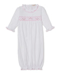 CLB Summer 26 White/Pink Hand Smocked Sack