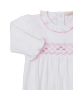CLB Summer 26 White/Pink Hand Smocked Sack