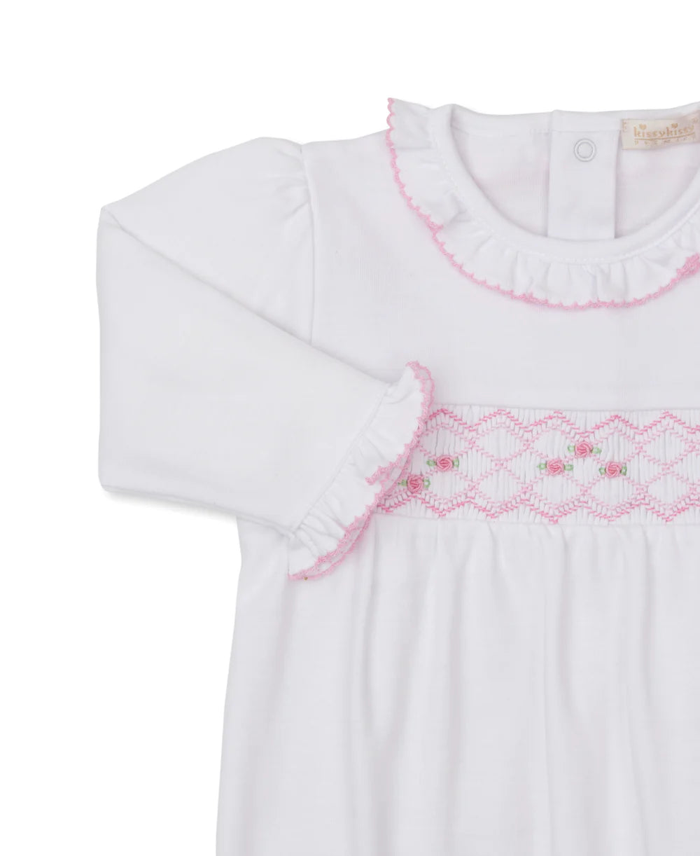 CLB Summer 26 White/Pink Hand Smocked Sack