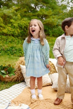 Audubon Park Plaid/Sarasota Sky Mary Dal Dress