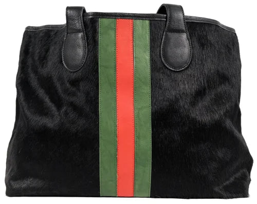 Hyde Stripe Tote in Black