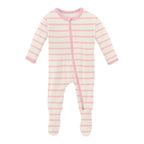 Print Footie 2Way Zipper Lotus Sweet Stripe