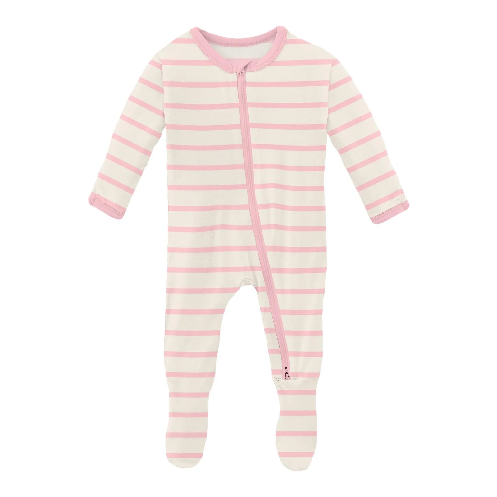 Print Footie 2Way Zipper Lotus Sweet Stripe