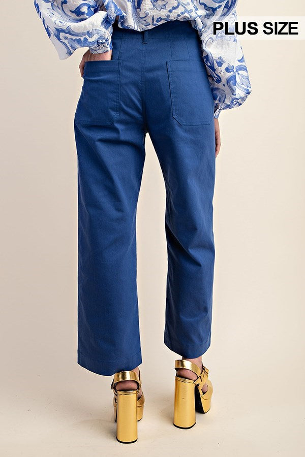 Ankle Cropped Pants Blue - Little Jill & Co.