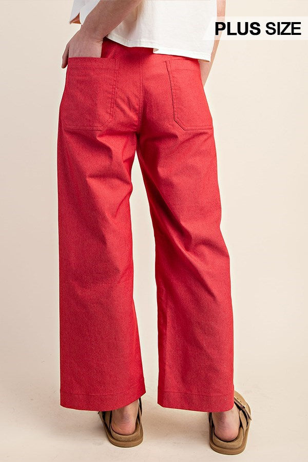 Ankle Cropped Pants Red - Little Jill & Co.