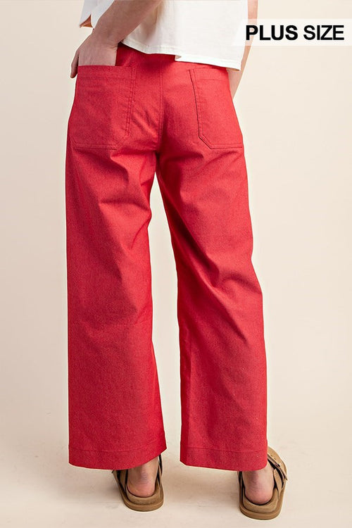 Ankle Cropped Pants Red - Little Jill & Co.