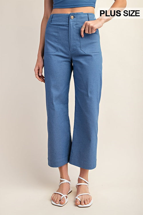 Ankle Cropped Pants Blue - Little Jill & Co.