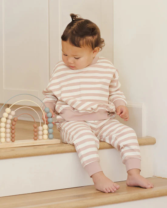 Relaxed Sweatpant Pink Stripe
