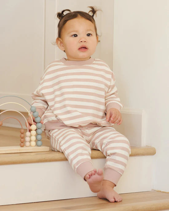 Relaxed Sweatpant Pink Stripe
