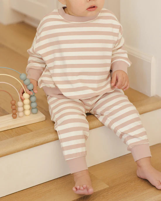 Relaxed Sweatpant Pink Stripe