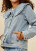 Ruffle Collar Denim Jacket GY8759