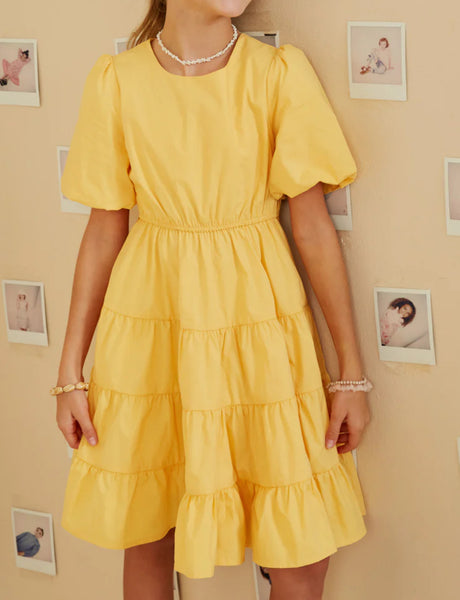 Puff Sleeve Poplin Dress