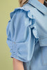 Linen Button Up Shirt with a Ruffled Sleeve