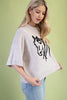 Western Horse Motif Sweater with Elbow Length Sleeves