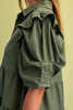 Olive Linen Button Up Shirt Dress