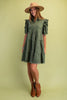 Olive Linen Button Up Shirt Dress