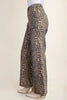 Leopard Print Flare Jeans with Side Pockets
