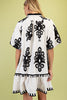 Bold Print Shirt Mini Dress Black and White