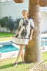 Bold Print Shirt Mini Dress Black and White