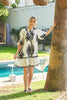 Bold Print Shirt Mini Dress Black and White