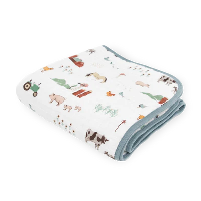 Original Cotton Muslin Quilt-Farmyard