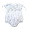 Heirloom Bubble - White w/Blue Pink Smocking