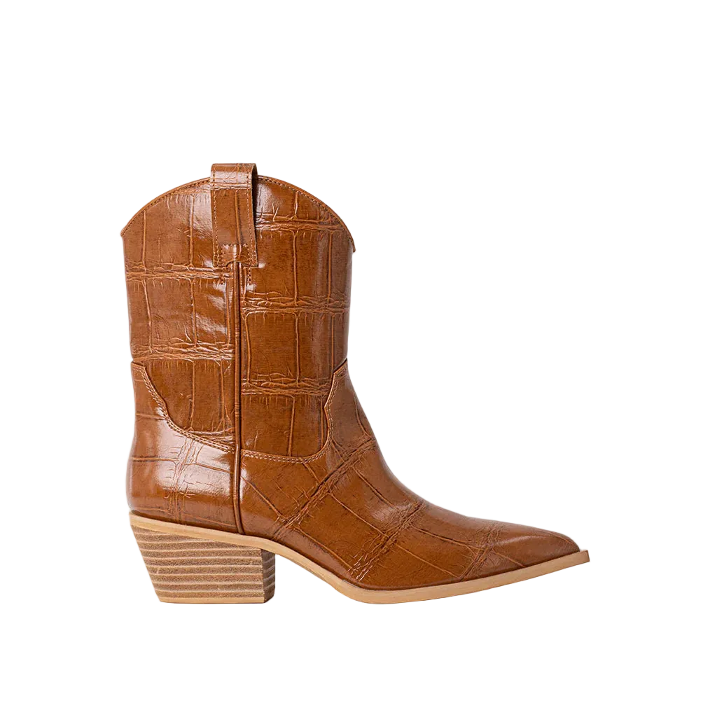 ZOUZOU Camel Croco Western Boot