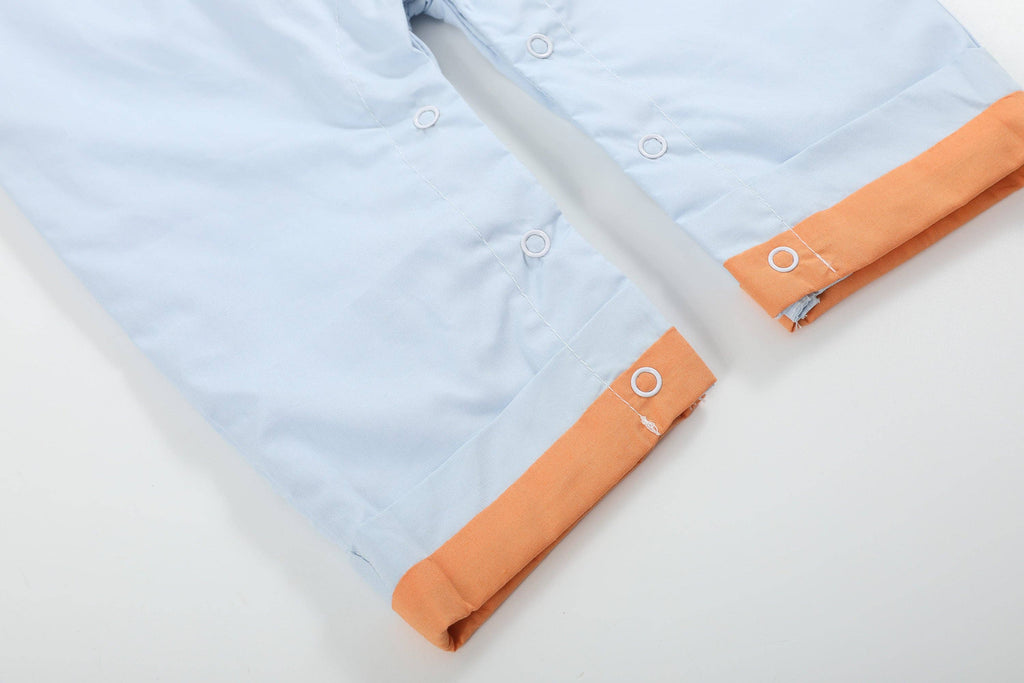 Light Blue Pumpkin Applique Overalls - Little Jill & Co.