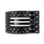 Flat Rectangle Hair Clip | Large | Jet Black Quilted