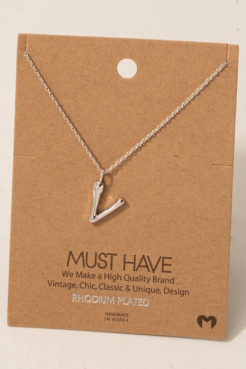 Gold Dipped Bubble Letter Pendant Necklace