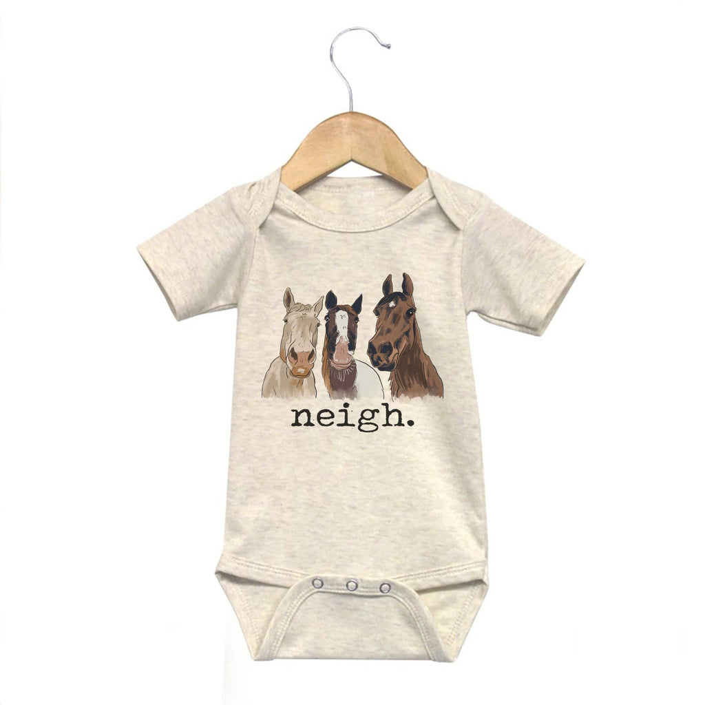 "Neigh" Horse Country Western Farm Baby Boy Girl Clothing