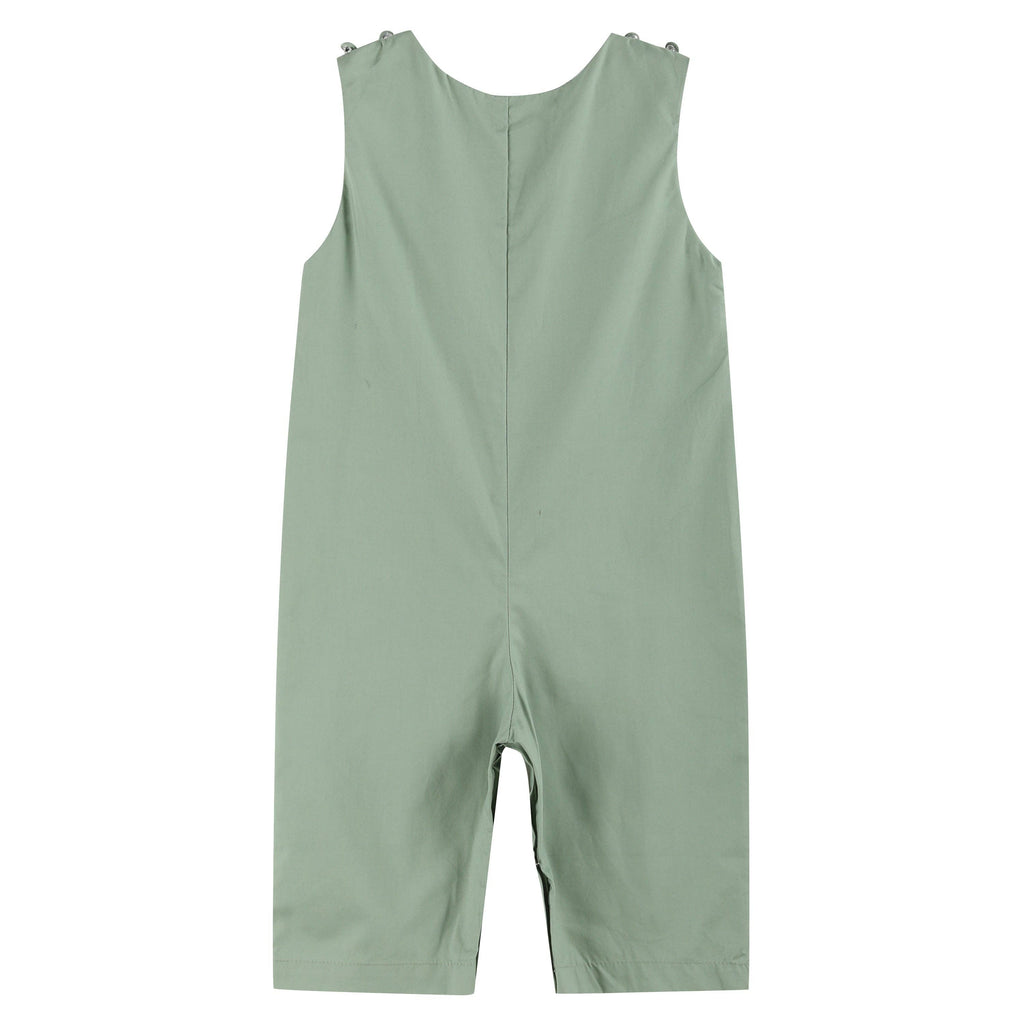 Sage Green Turkey Smocked Overalls