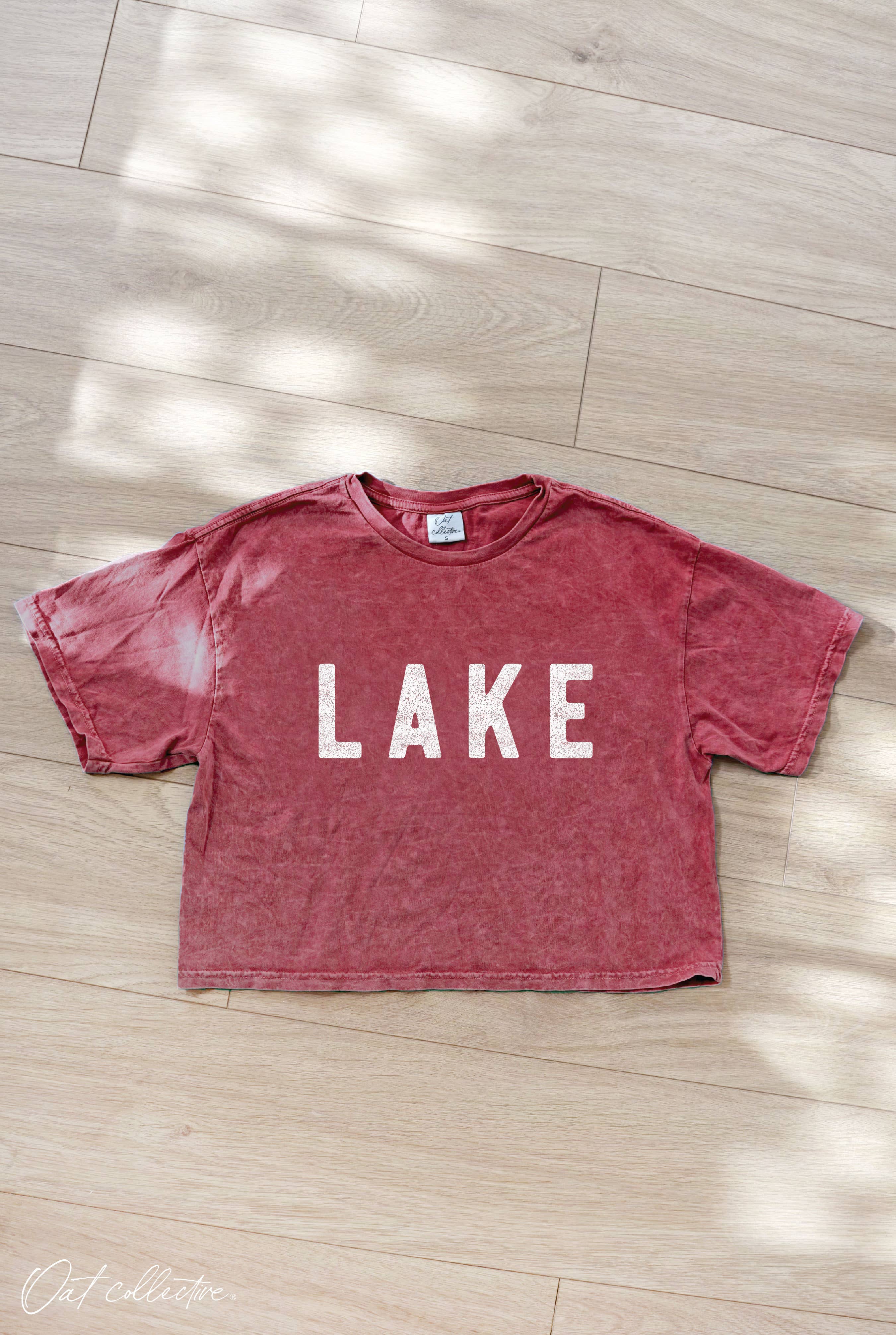 LAKE Cropped Mineral Graphic Top