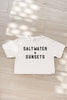 SALT WATER AND SUNSETS Cropped Mineral Graphic Top